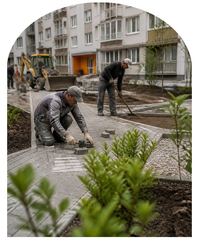 Благоустройство двора многоквартирного дома в Севастополе